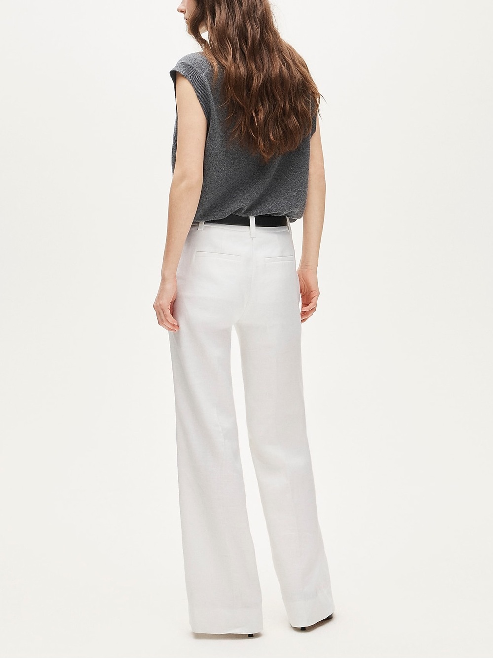 J. Crew Petite Carolina flare pant in stretch linen blend in White Size 2P NWT - Picture 4 of 11